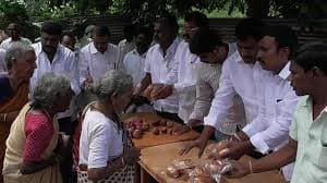 Food being shared with elderly neighbors